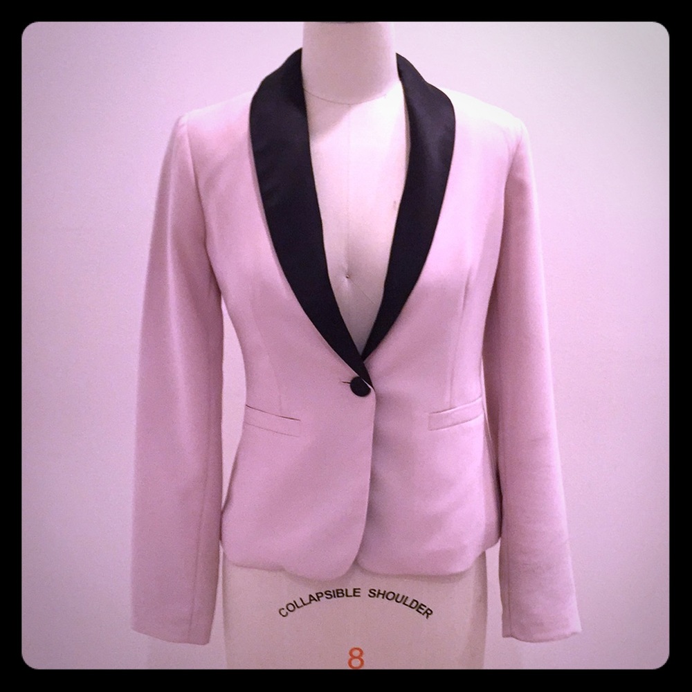 Nude Cream & Black Chic Blazer Jacket